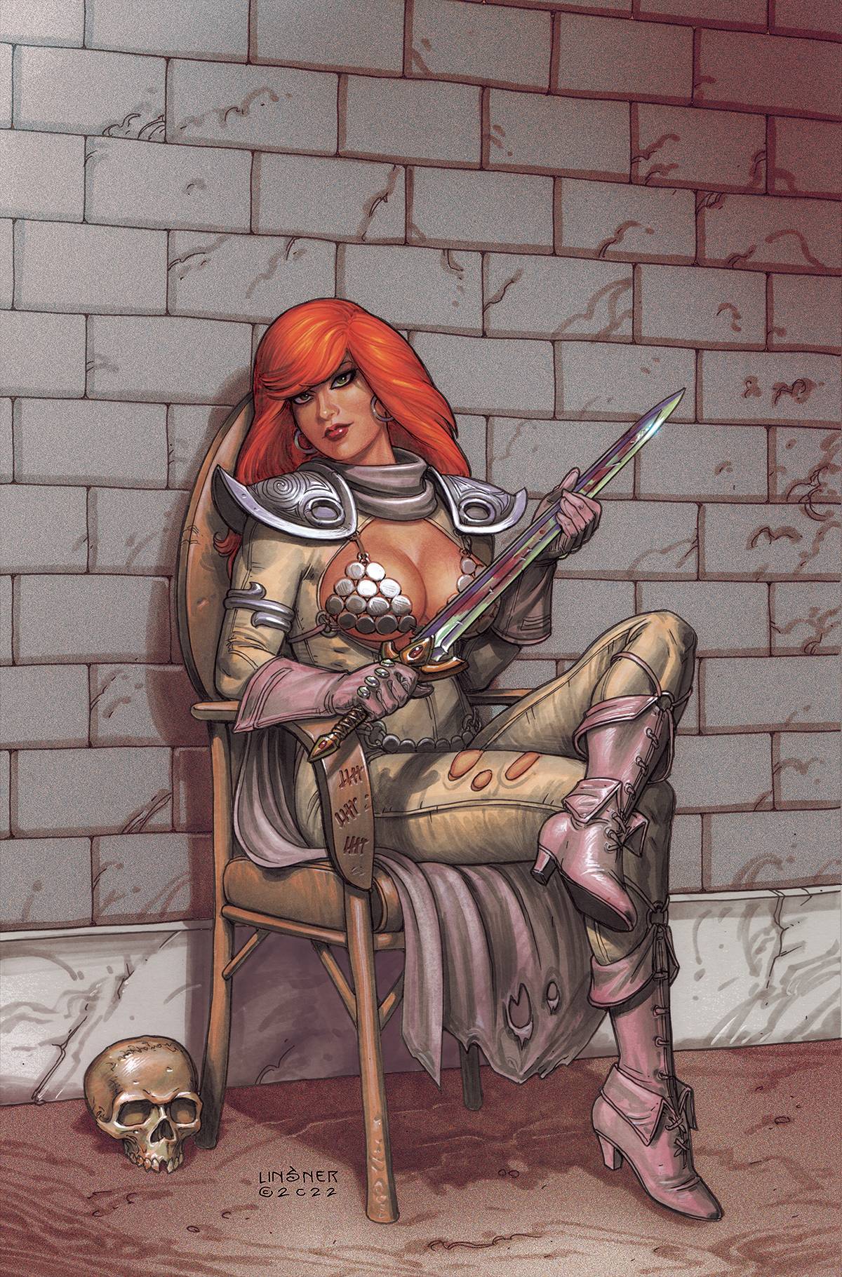 Red Sonja (2021) #11 P 1:10 Joseph Michael Linsner Virgin FOC Bonus Variant (07/27/2022) Dynamite