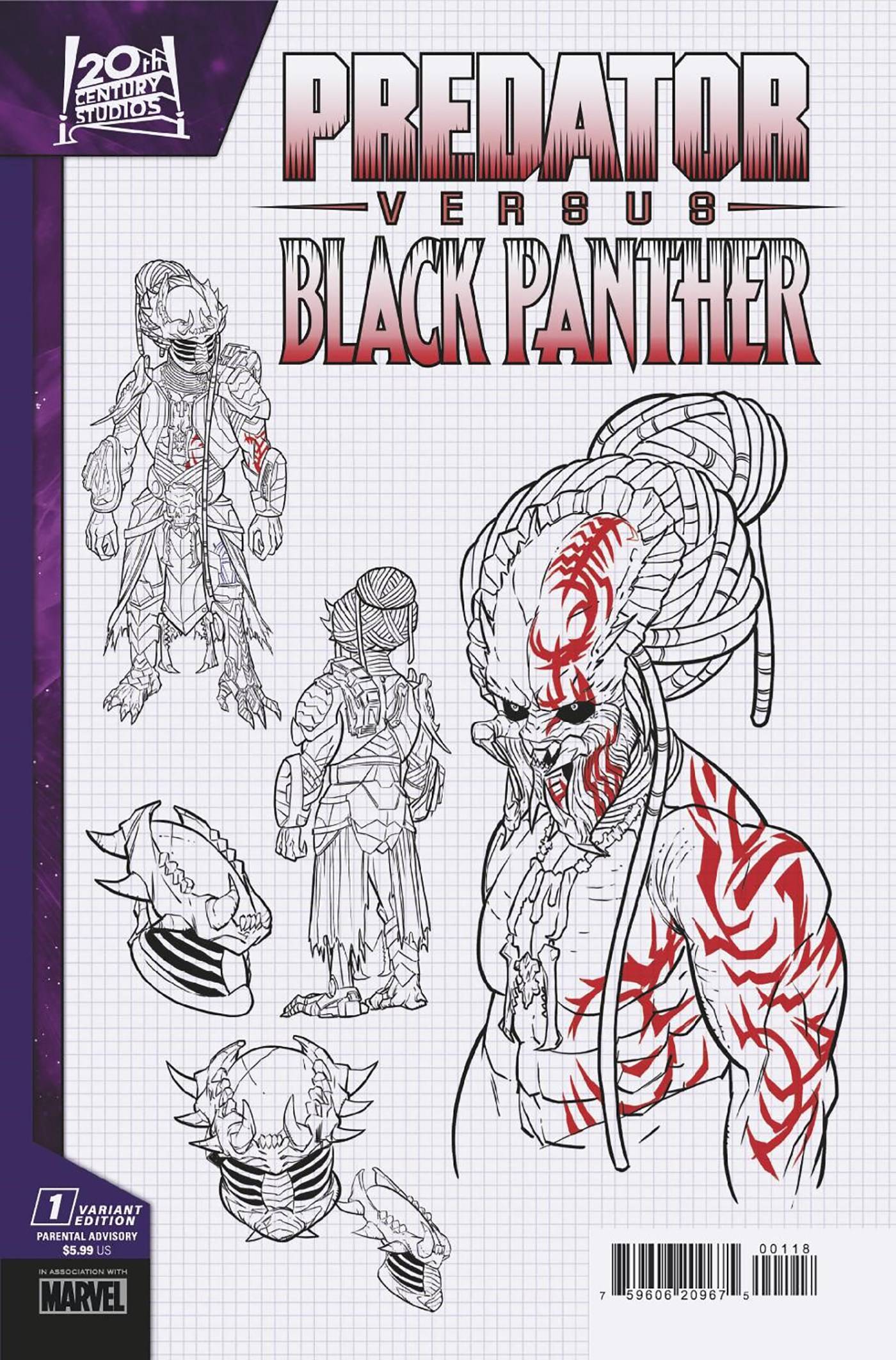 PREDATOR VS. BLACK PANTHER #1 CHRIS ALLEN DESIGN VARIANT[1:10] CB  (08/21/2024)