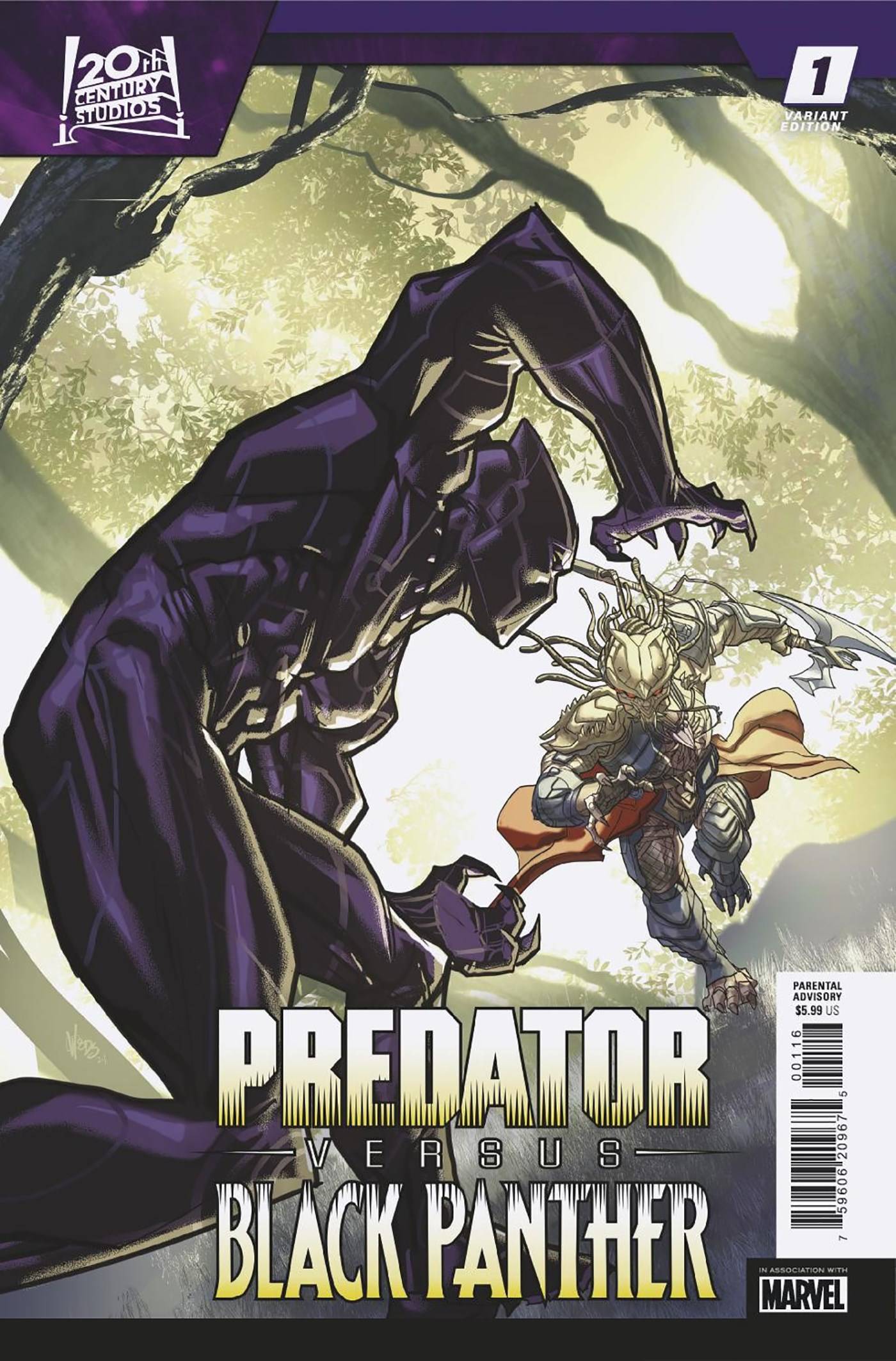 PREDATOR VS. BLACK PANTHER #1 PETE WOODS VARIANT[1:25] CB  (08/21/2024)