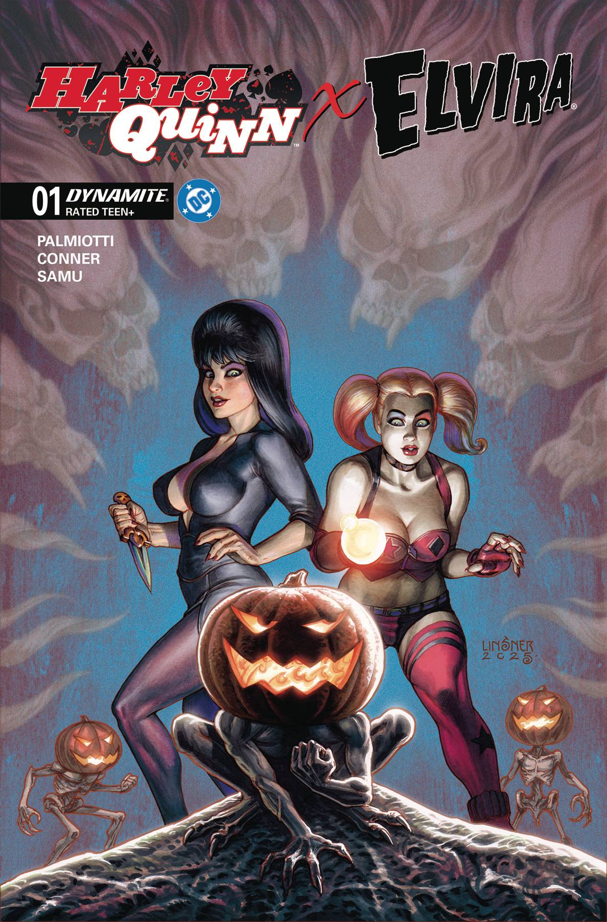 Harley Quinn X Elvira #1 C Joseph Michael Linsner Variant (10/08/2025) Dynamite