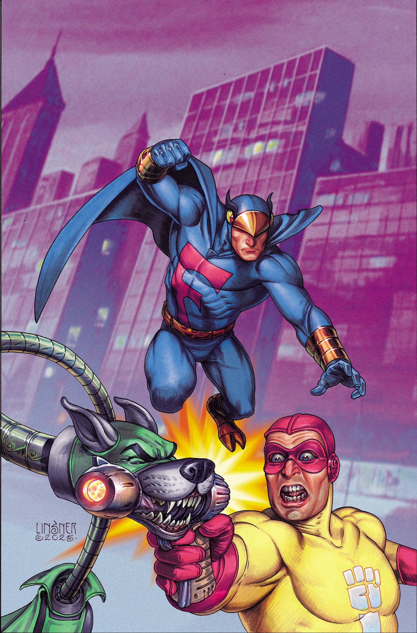 The Blue Falcon & Dynomutt #1 O 1:15 Linsner Virgin (09/10/2025) Dynamite