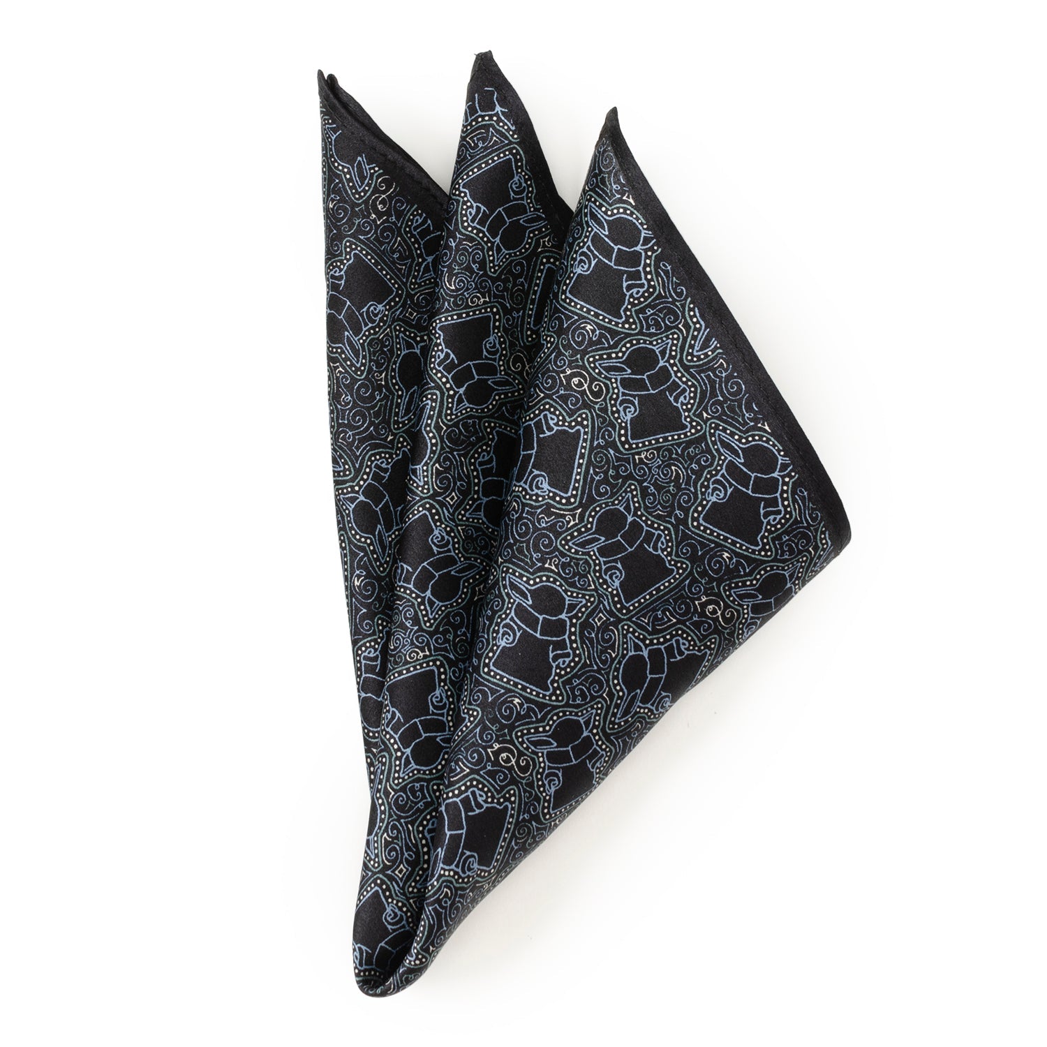 Star Wars Grogu Outline Navy Blue Pocket Square
