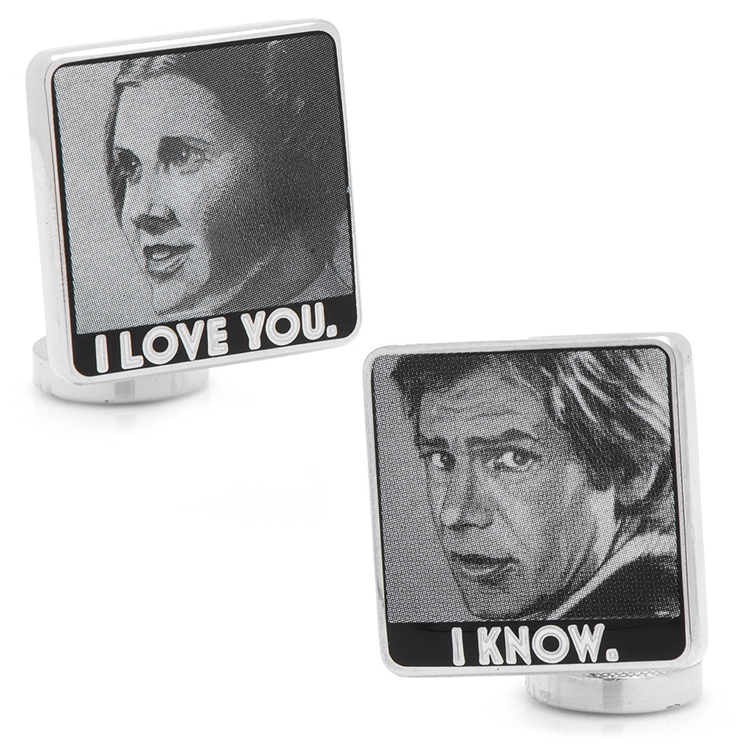 Star Wars Princess Leia and Han Solo "I Love You / I Know" Photo Cufflinks