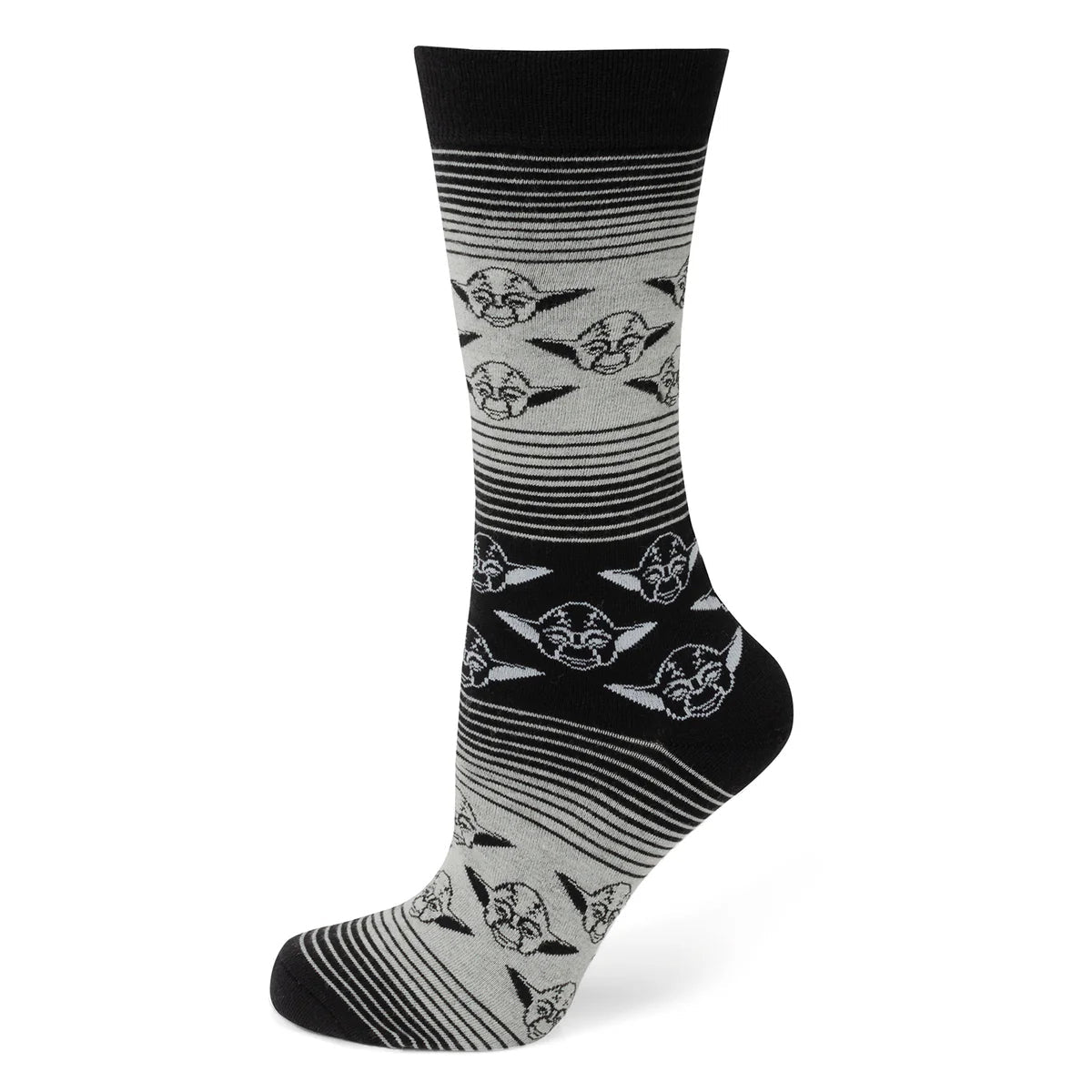 Star Wars Yoda Gray and Black Ombre Pattern Dress Socks with Jedi Crest Lapel Pin