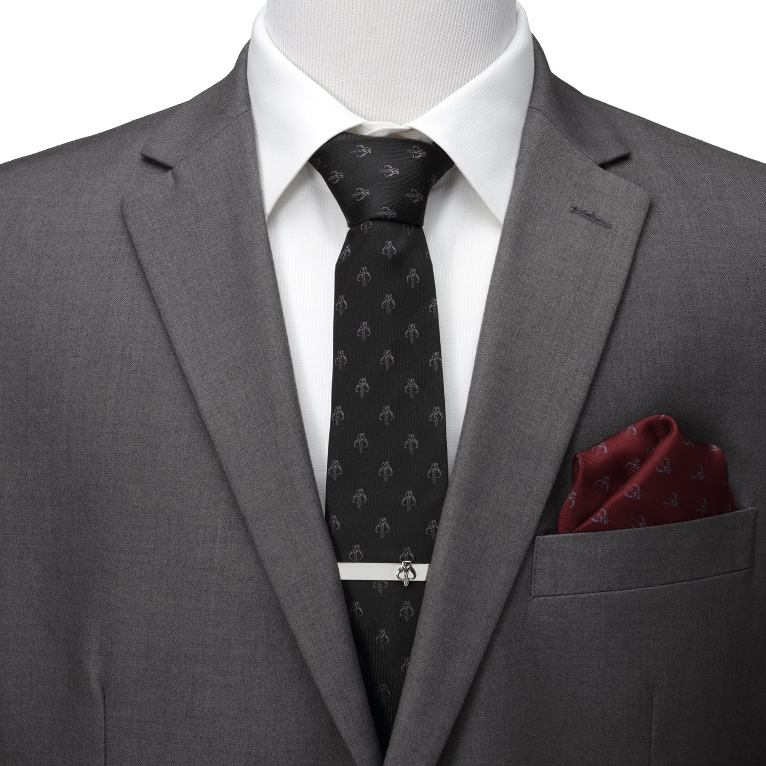 Star Wars Mandalorian Mythosaur Black Silk Tie