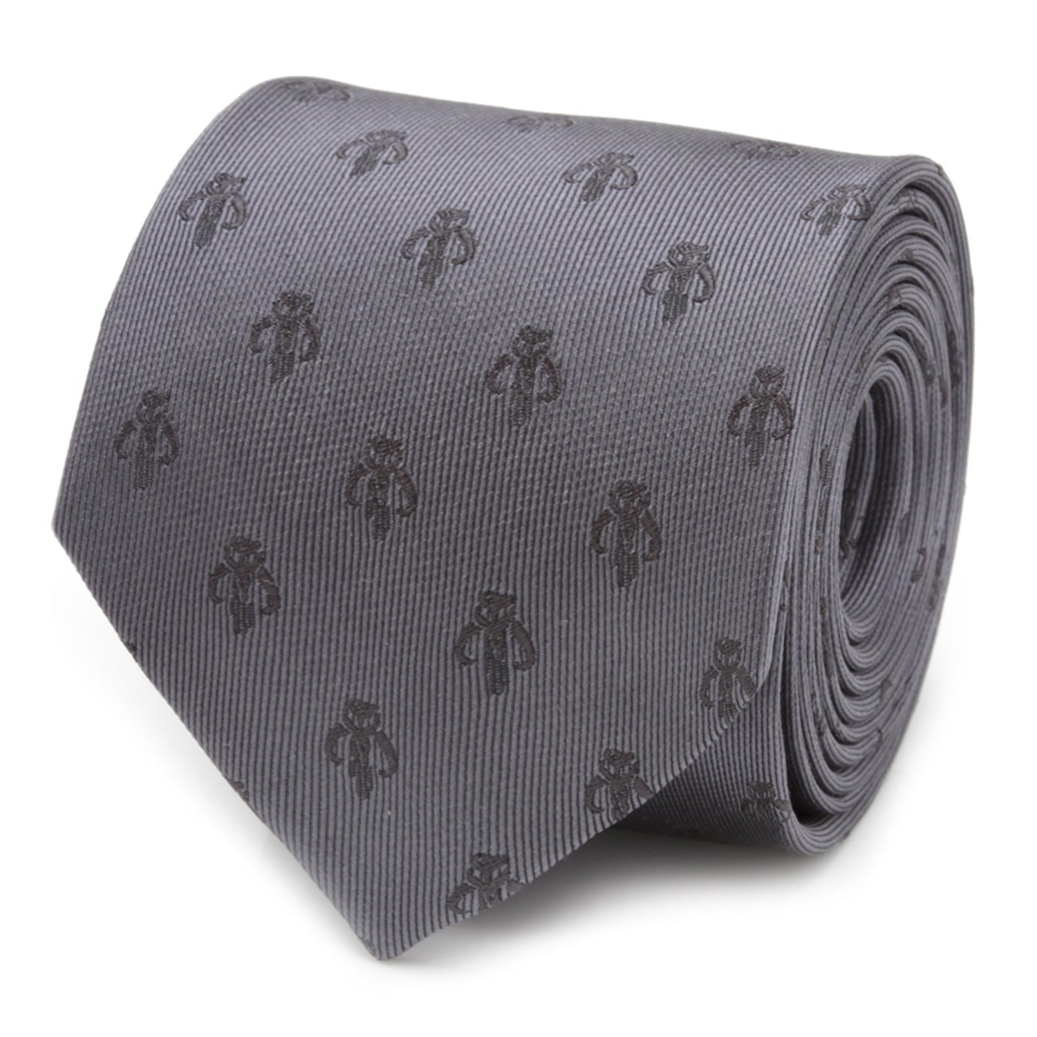 Star Wars Mandalorian Mythosaur Gray Silk Tie
