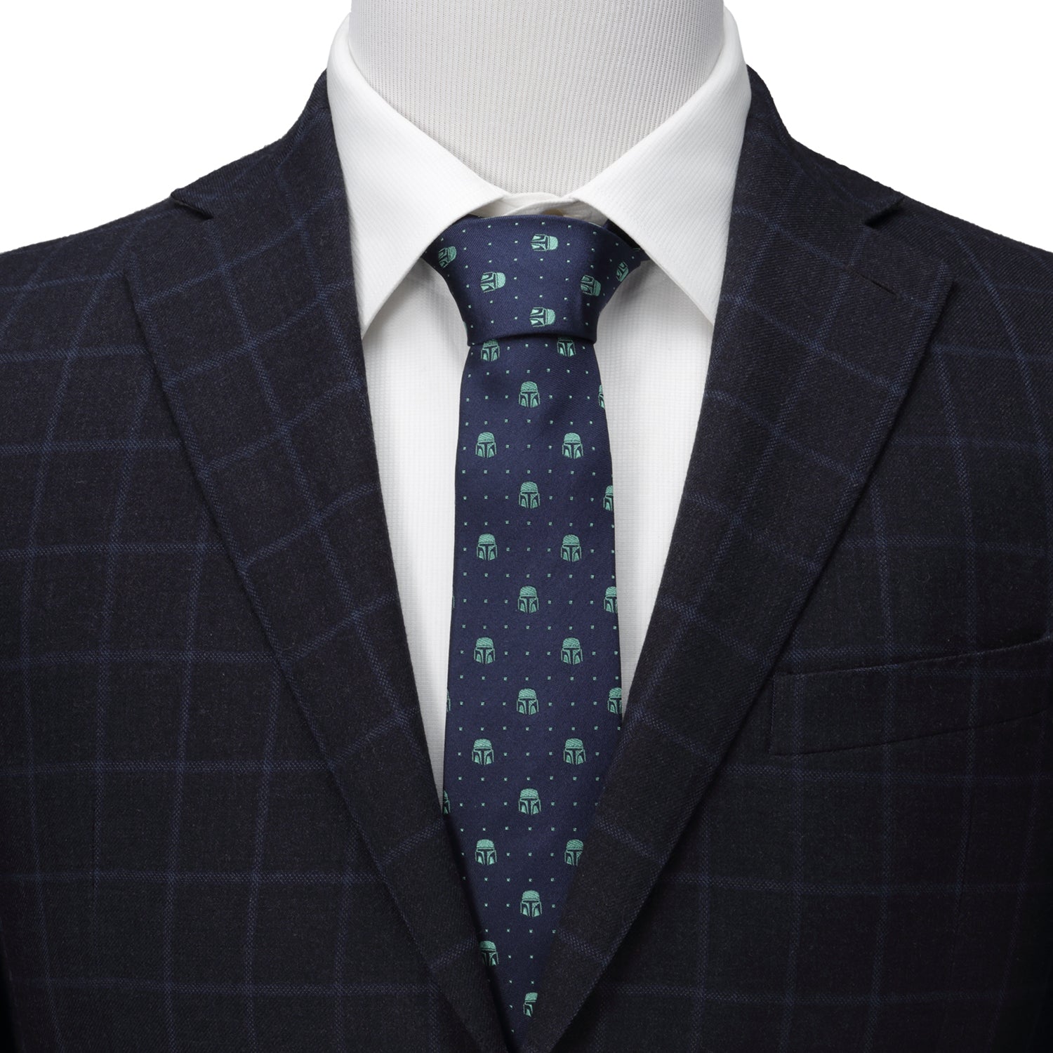 Star Wars Mandalorian Navy Dotted Tie