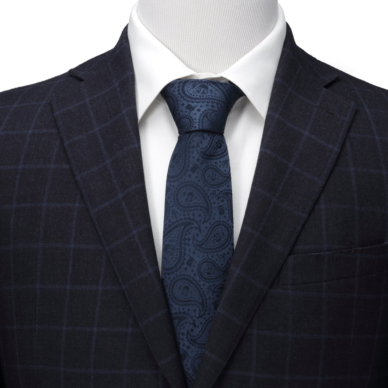 Star Wars Mandalorian and Grogu Navy Paisley Tie
