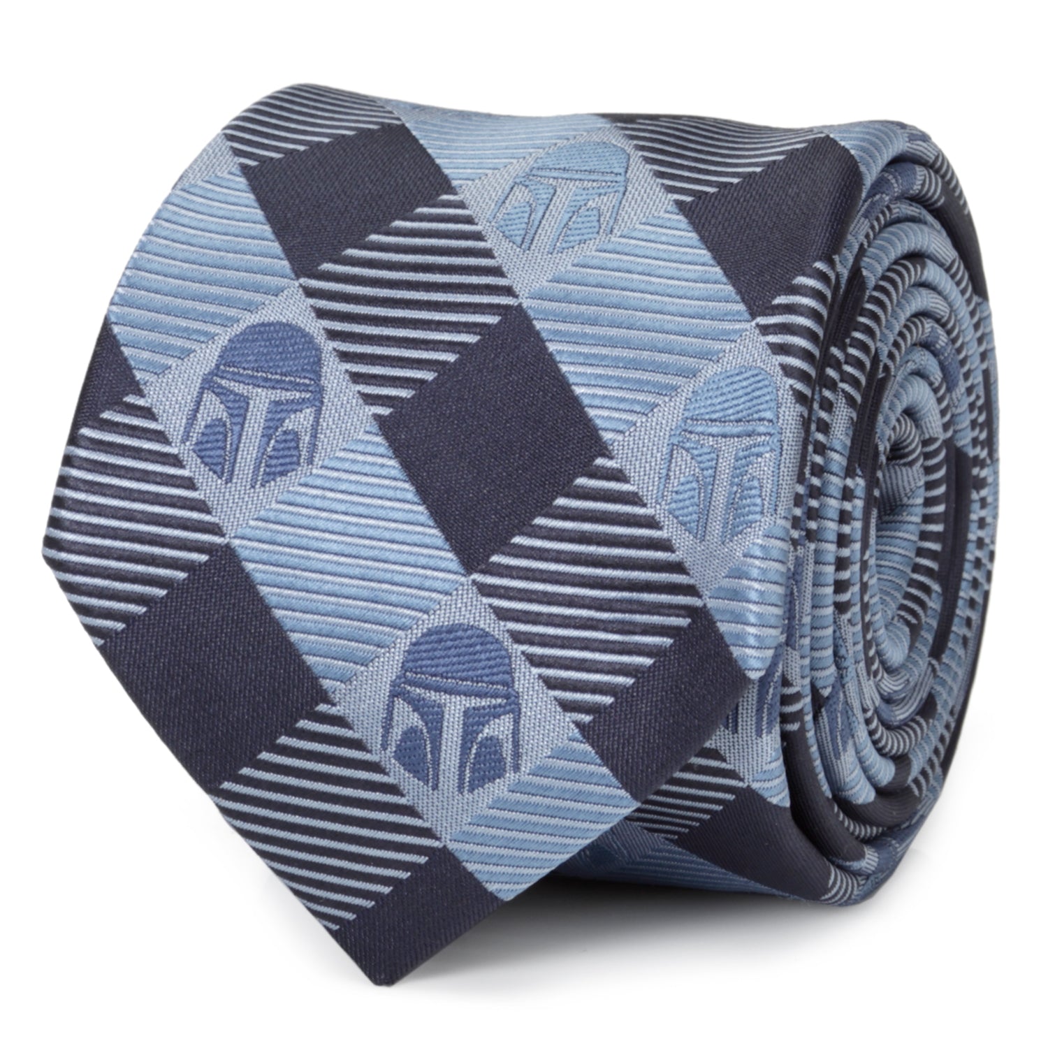 Star Wars Mandalorian Blue and Black Plaid Tie