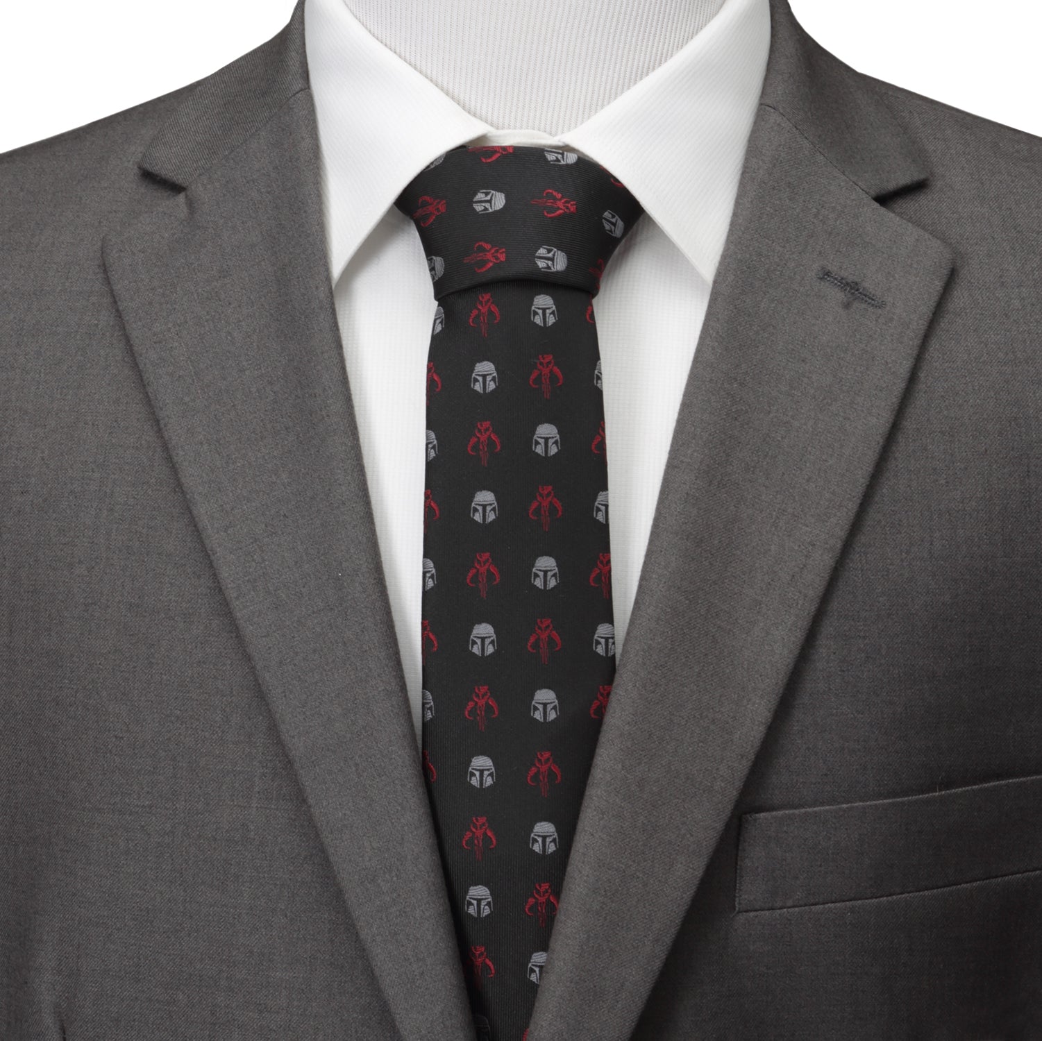 Star Wars Mandalorian and Mythosaur Red and Black Tie