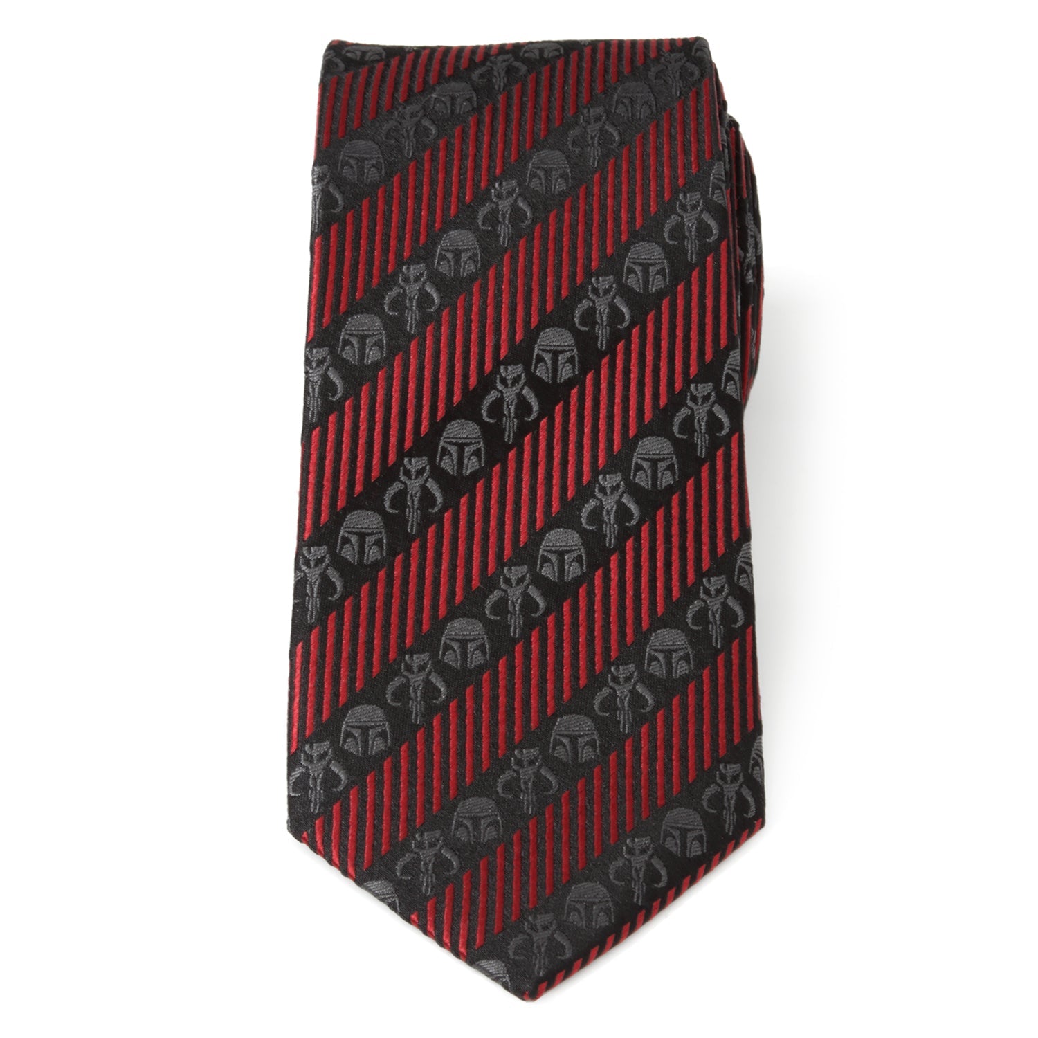 Star Wars Mandalorian Black and Red Striped Tie