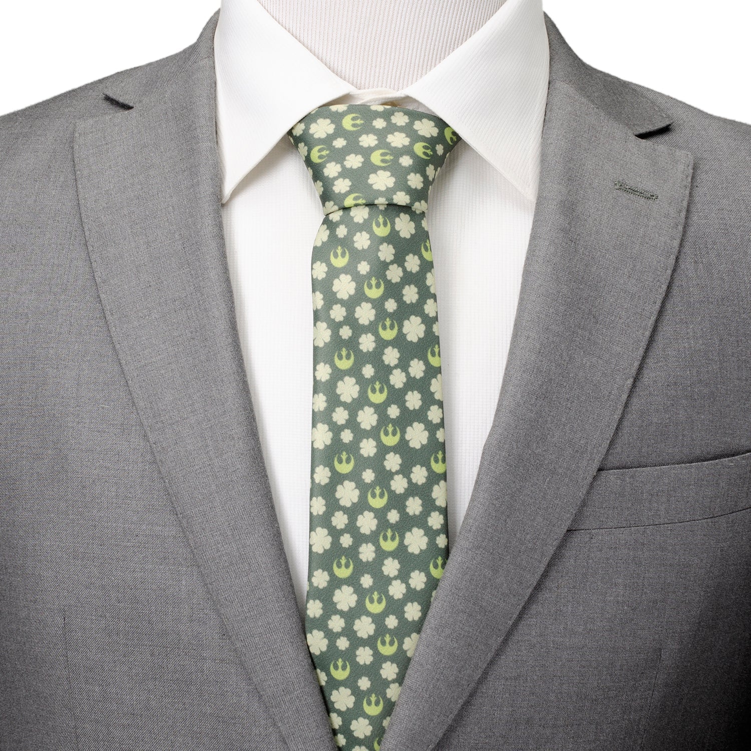 Star Wars Rebel Alliance Crest and Shamrock Green Tie