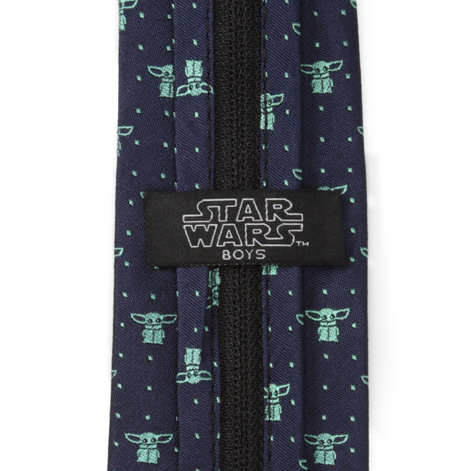 Star Wars Grogu Boy's Navy Dotted Zipper Tie