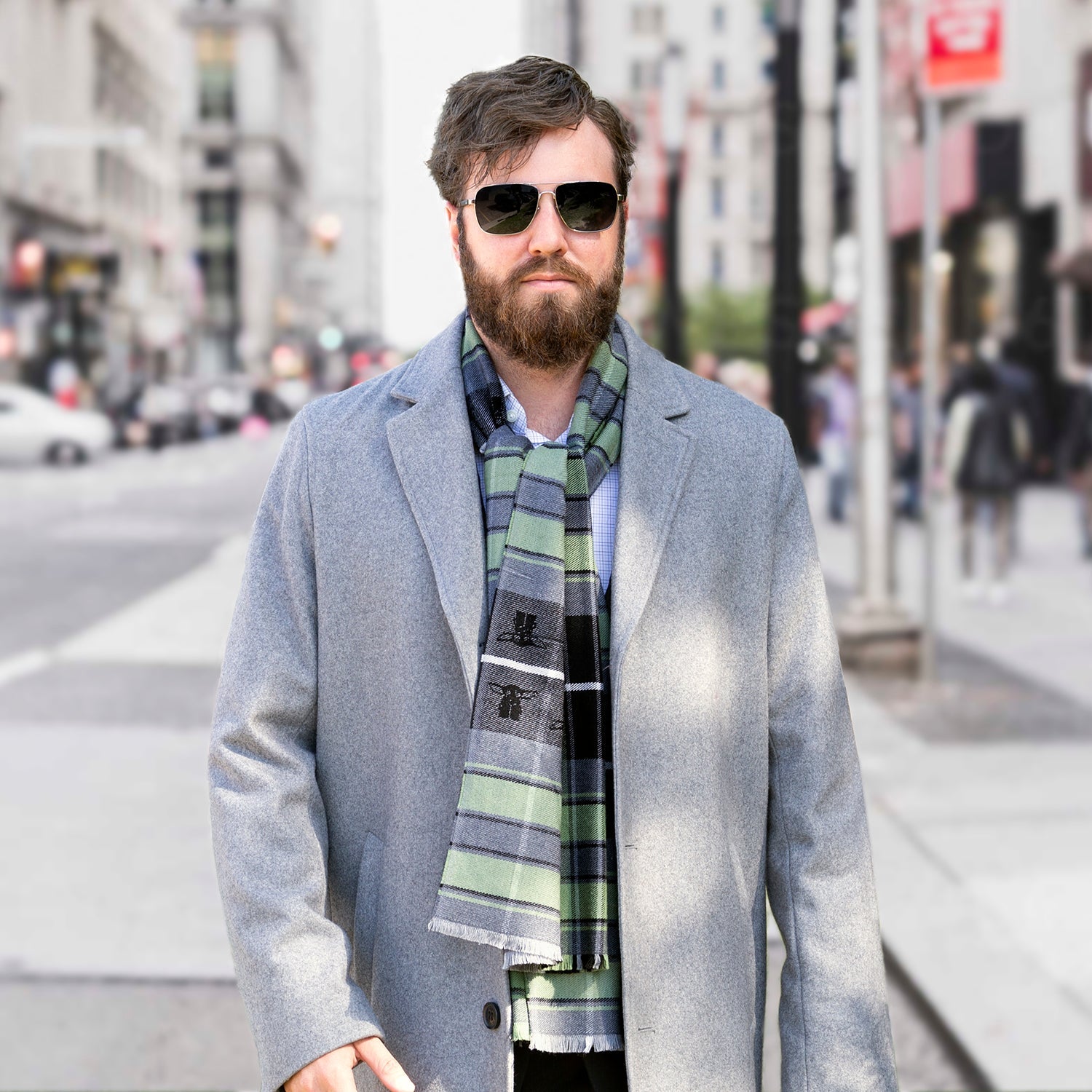 Star Wars Grogu Green and Black Scarf