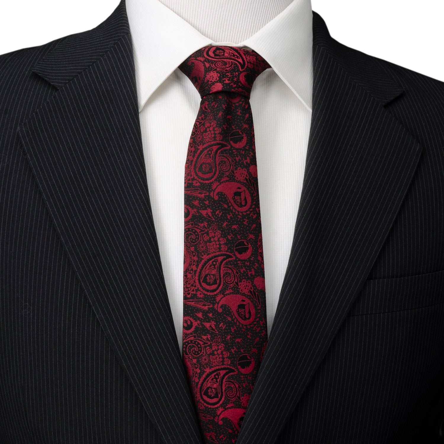 Star Wars Darth Vader Black and Red Paisley Tie