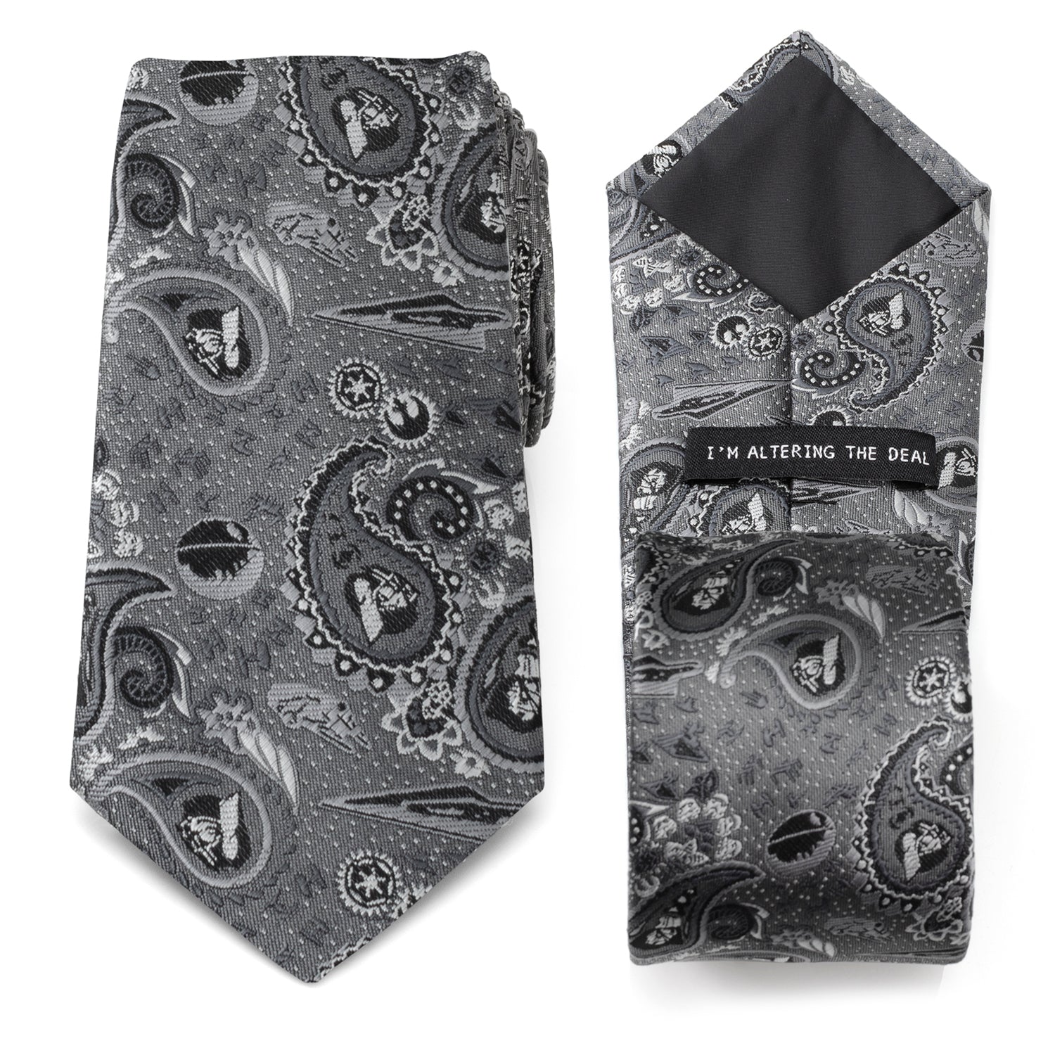 Star Wars Darth Vader Gray Paisley Tie