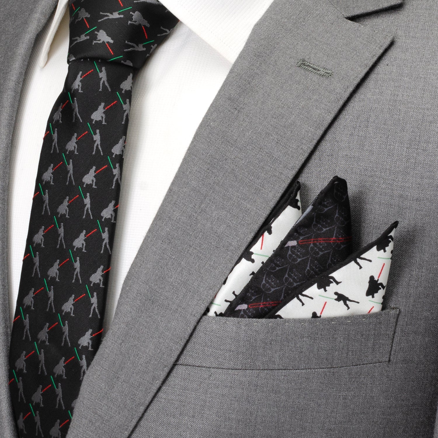 Star Wars Darth Vader and Luke Skywalker LIGHTSABER Battle Pocket Square