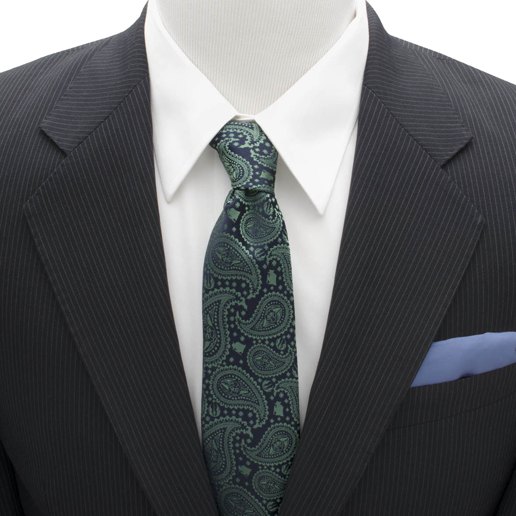 Star Wars Yoda Green and Blue Paisley Tie
