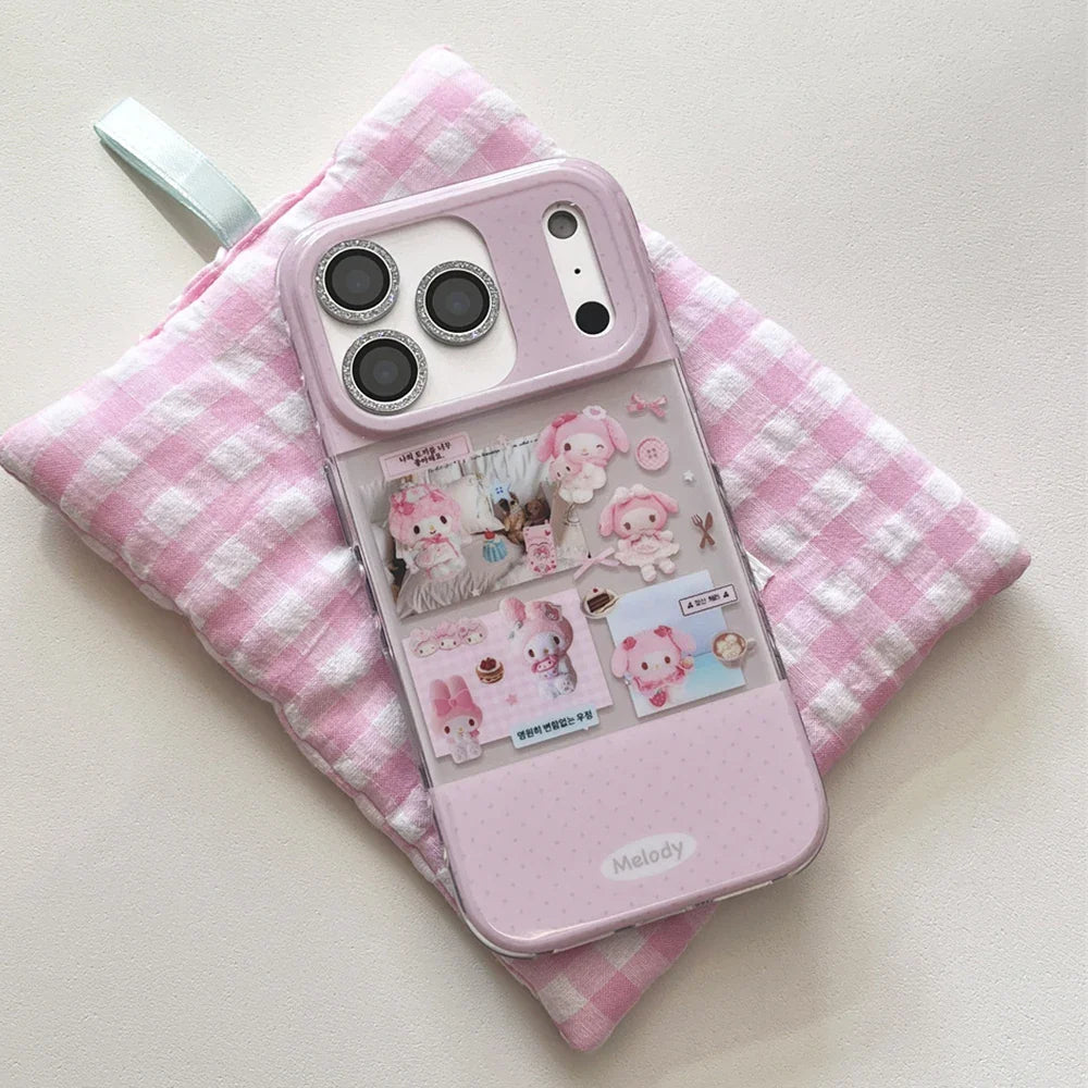 Bling Glitter Full Screen Hello Kitty Melody Phone Case For iPhone