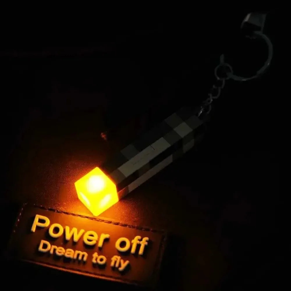 Minecraft Glow Keychain Torch Pendant Gift