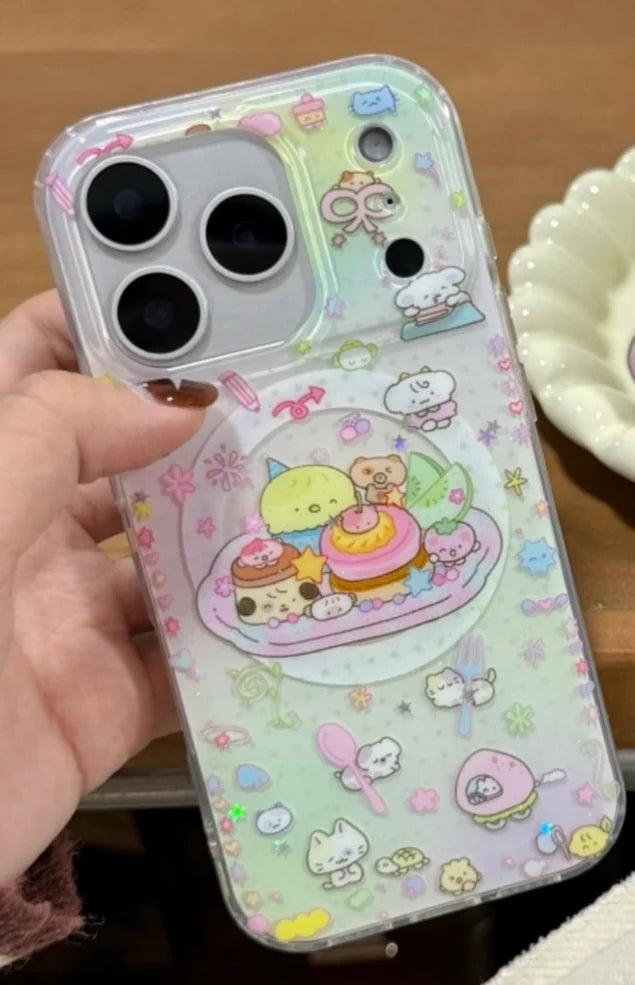 Korea Comic Cute Cartoon Animal Magsafe Wireless Charge Case For iPhone