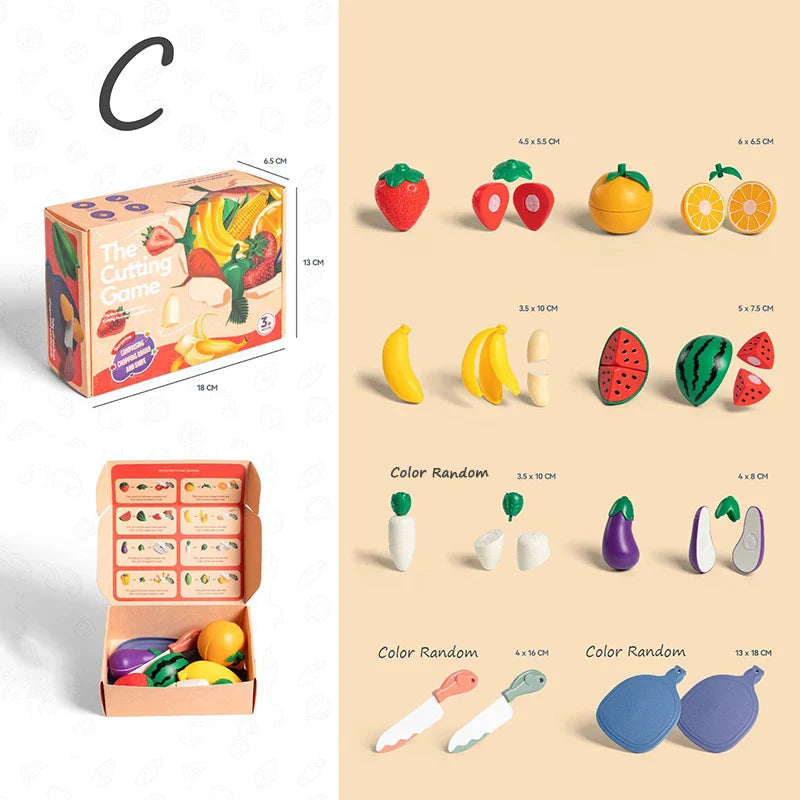 Kids Pretend Play Kitchen Set – Simulation Fruits and Vegetables Toys