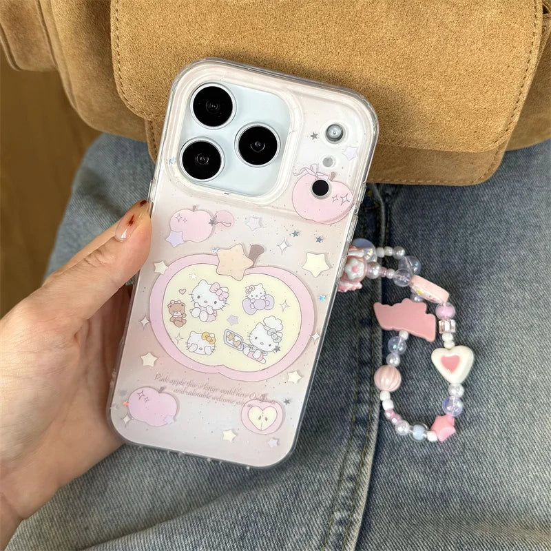 Korean Cute Pink Hellokitty Phone Case For iPhone
