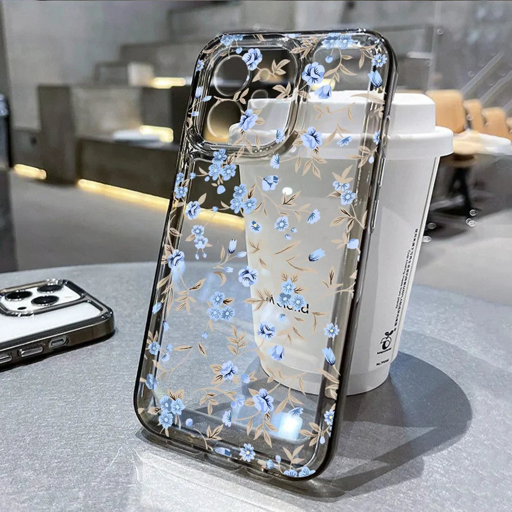 Flower Bumper Transparent Shockproof Phone Case