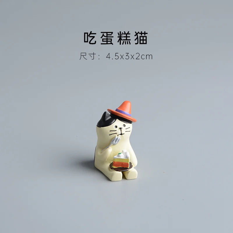 Japanese Cat Statue Miniature Fairy Garden Decor