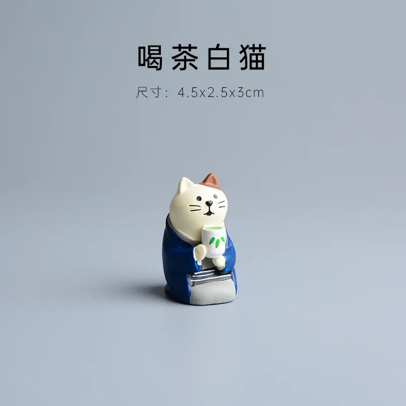 Japanese Cat Statue Miniature Fairy Garden Decor