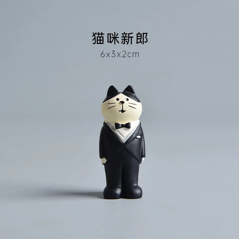 Japanese Cat Statue Miniature Fairy Garden Decor