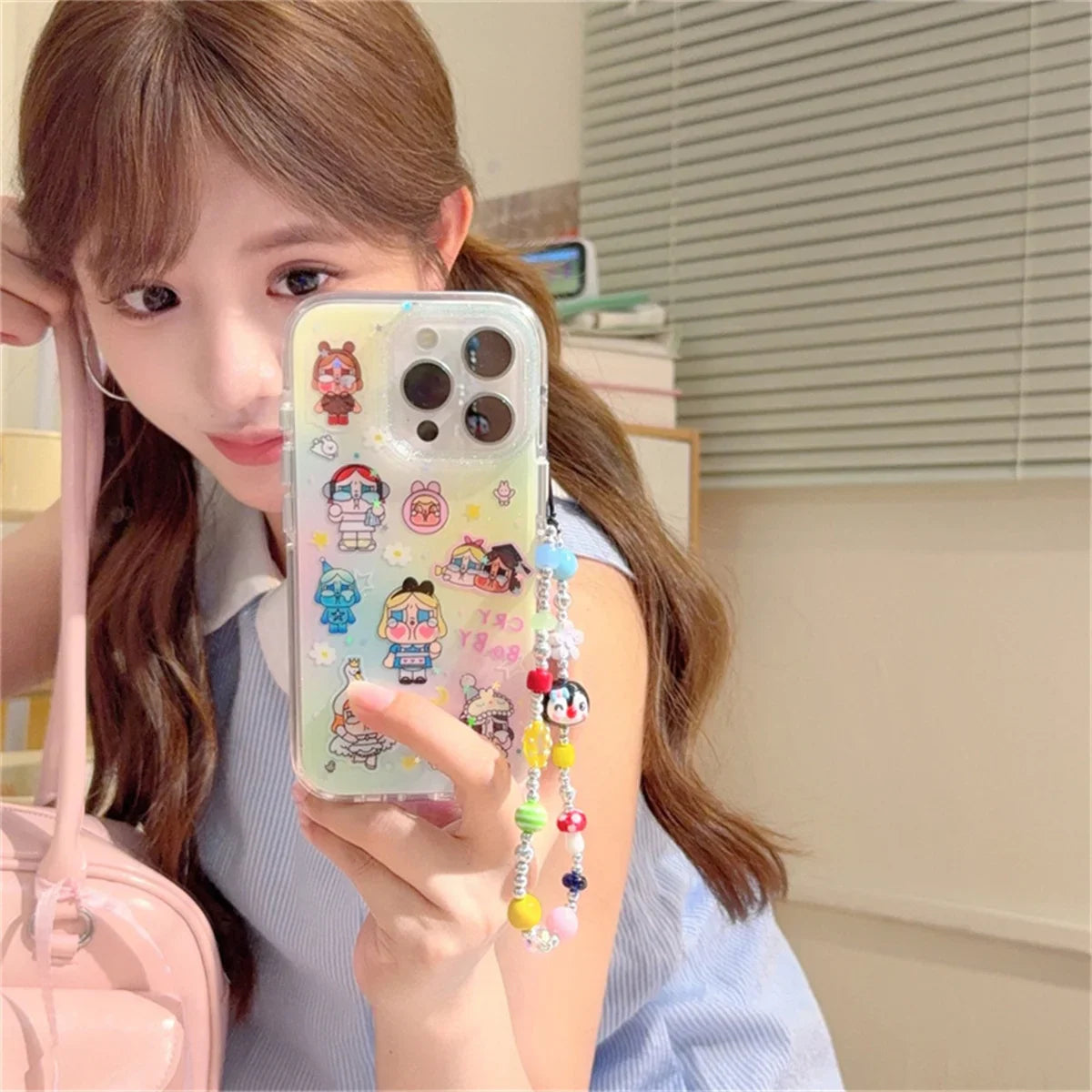 Funny Cute Cry Girl Flower Phone Case For iPhone