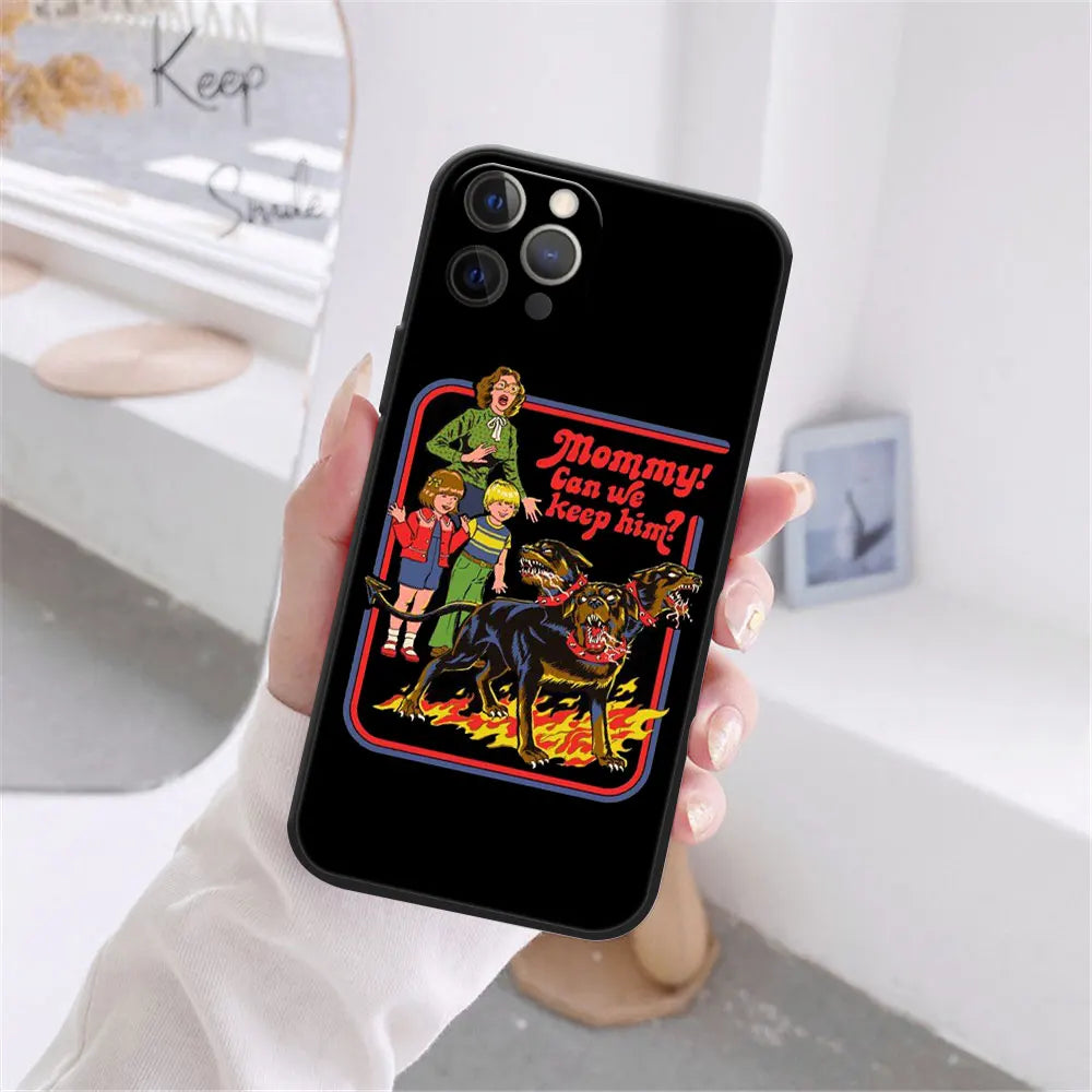 Funny Halloween Let's Summon Demons Graphic Black Soft Silicone Case For iPhone
