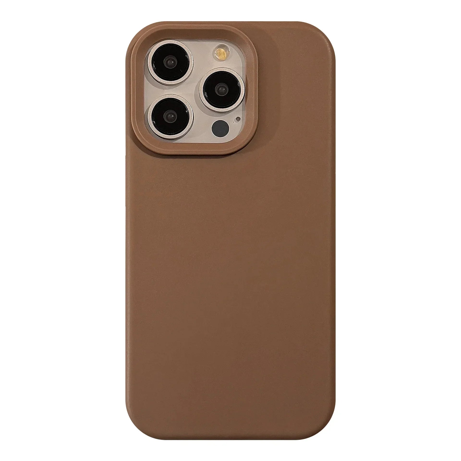 Autumn Winter Caramel Chocolates Milktea Maillard Solid Color Phone Case For iPhone