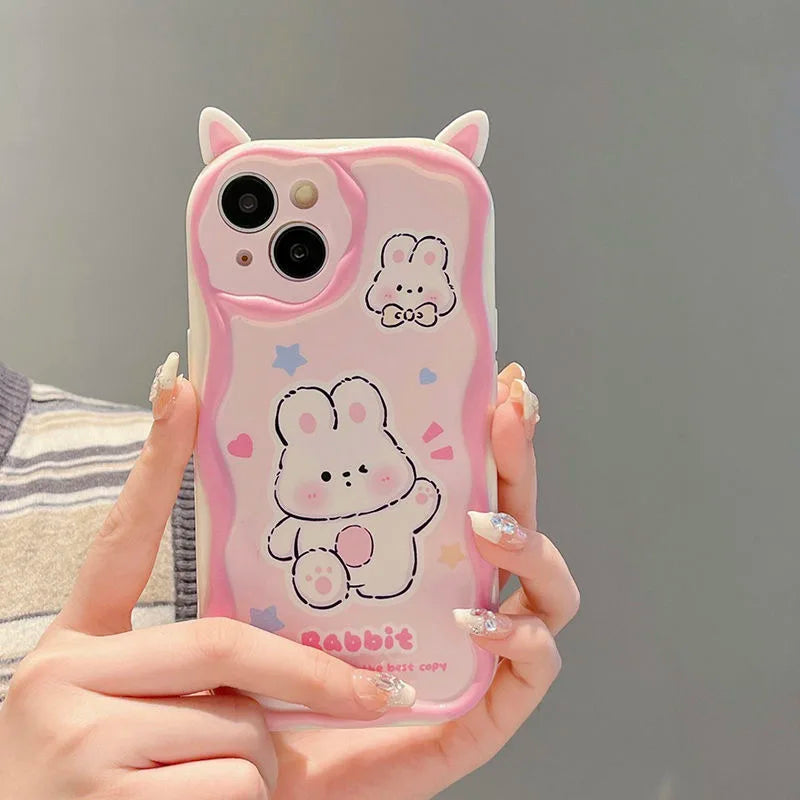Cute Rubber Elk Ear Fairydust Eye Cartoon Phone Case