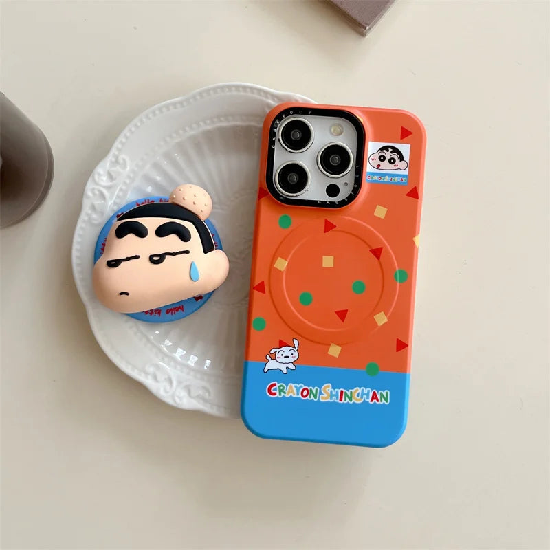 Fashion Geometric Pattern Orange Magnetic Case For iPhone