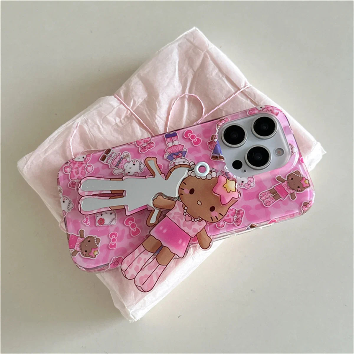 Fashion Pink Leopard Print Hello kitty Phone Case For iPhone