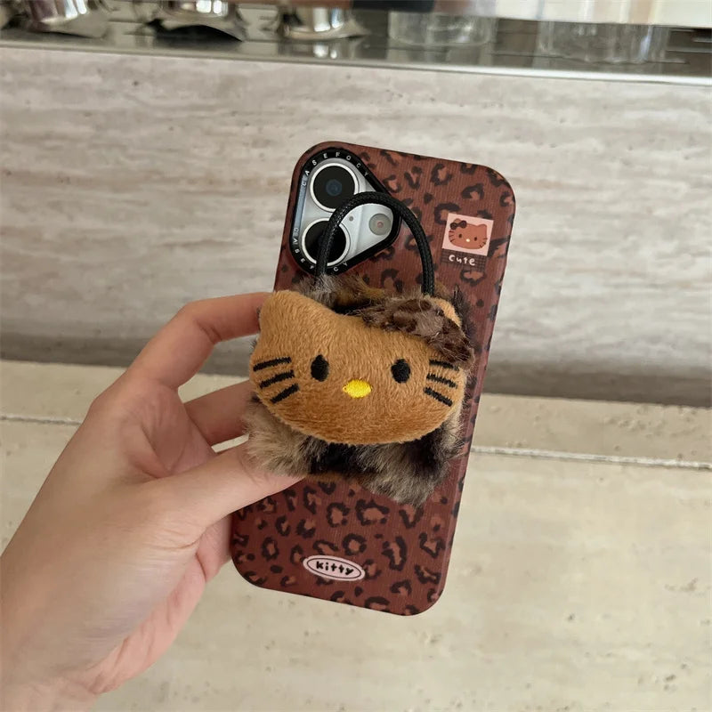Fashion Brown Leopard Print Magnetic Phone Case For iPhone