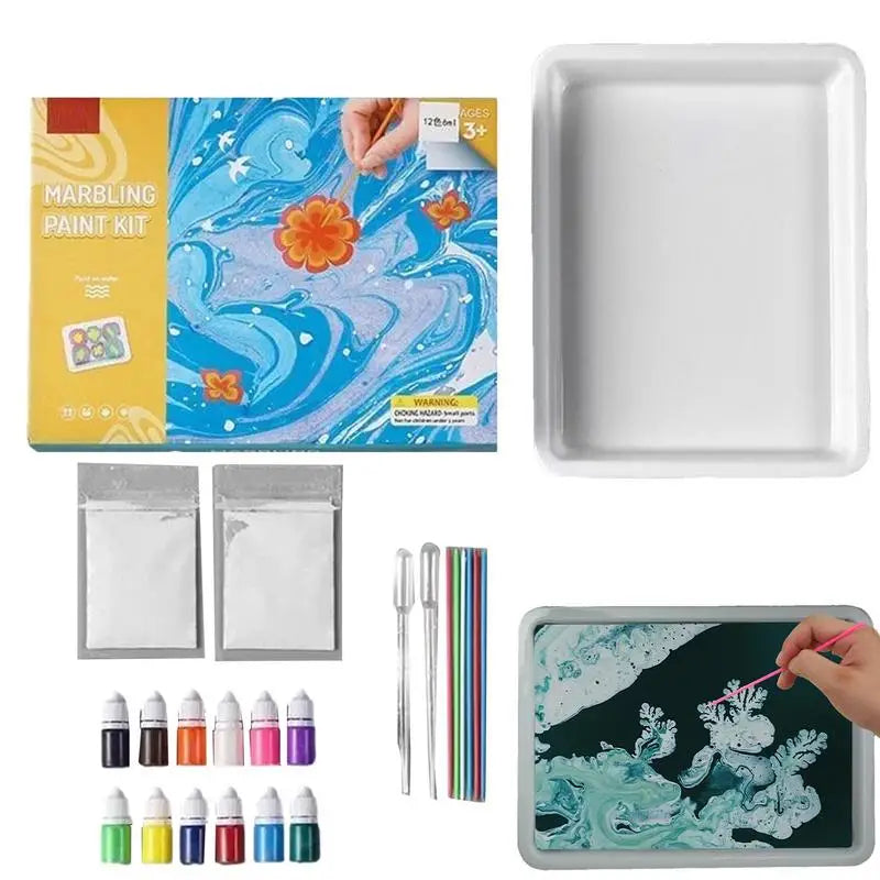 Water Marbling Paint Set – DIY Art Kit for Kids & Adults