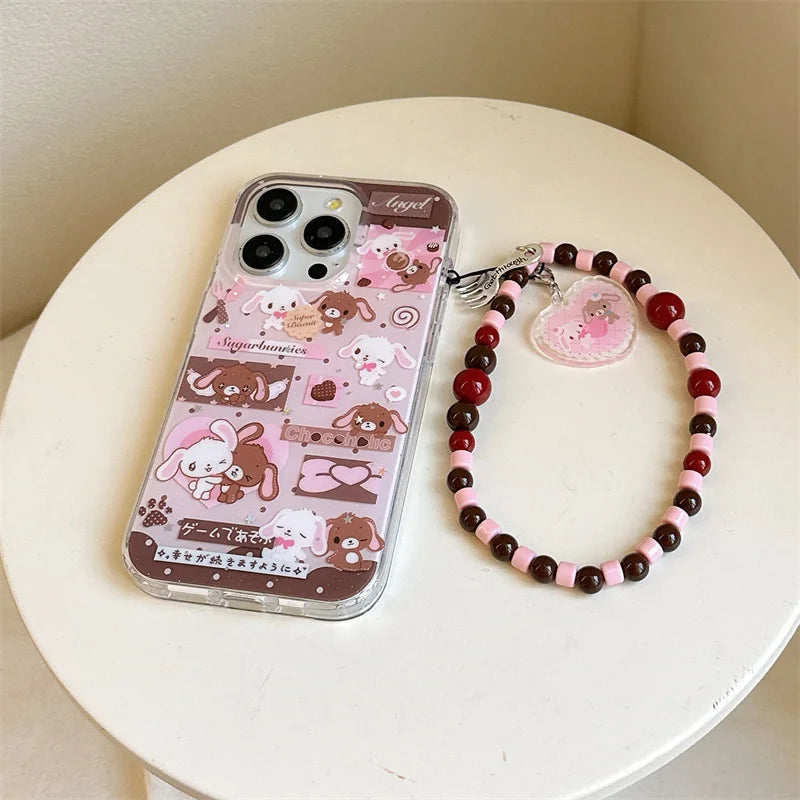 Kawaii Cartoon Sweet Rabbit Phone Case For iPhone