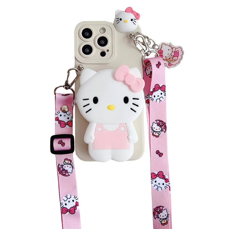 Cute Hello Kitty Cinnamoroll Wallet Phone Case For iPhone