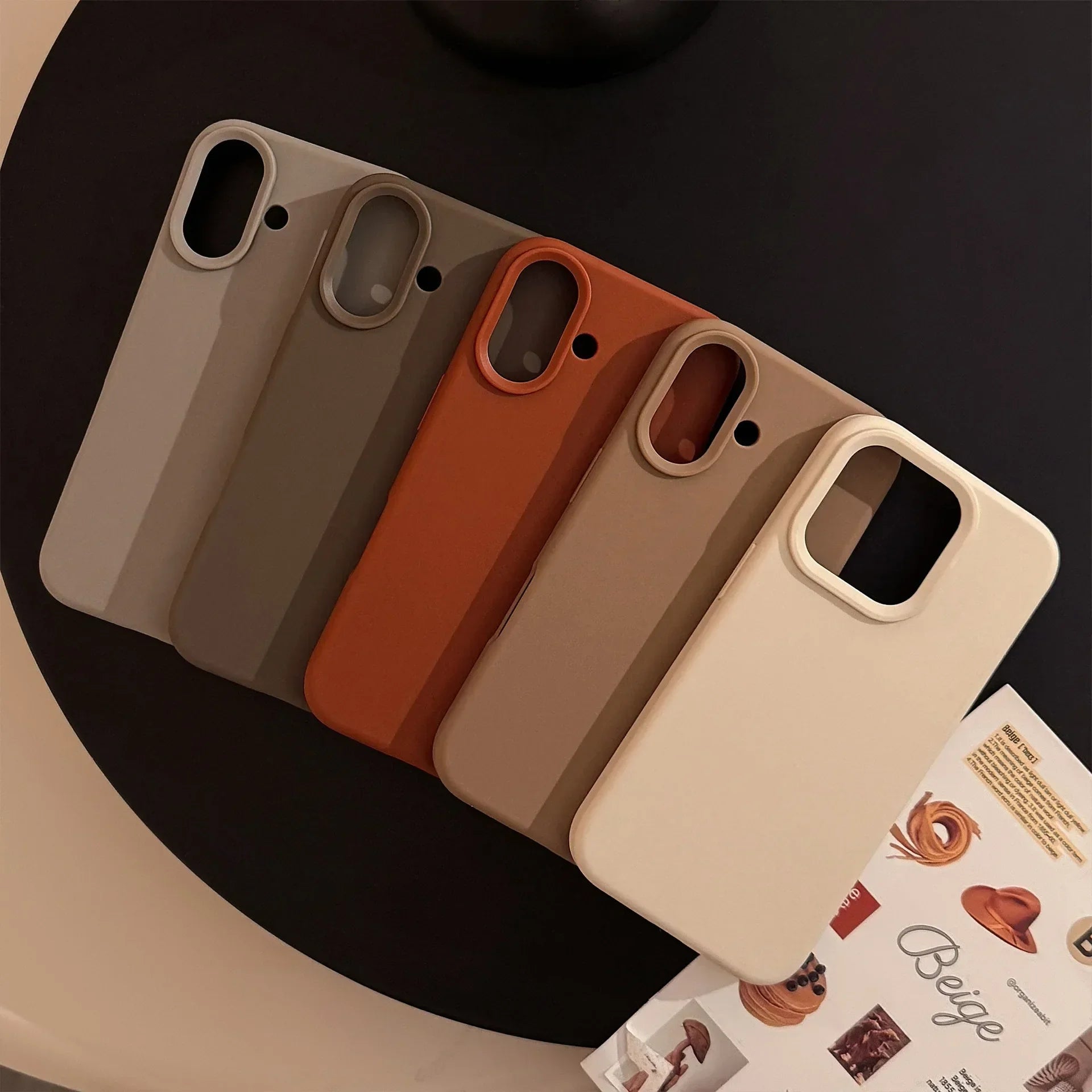 Autumn Winter Caramel Chocolates Milktea Maillard Solid Color Phone Case For iPhone