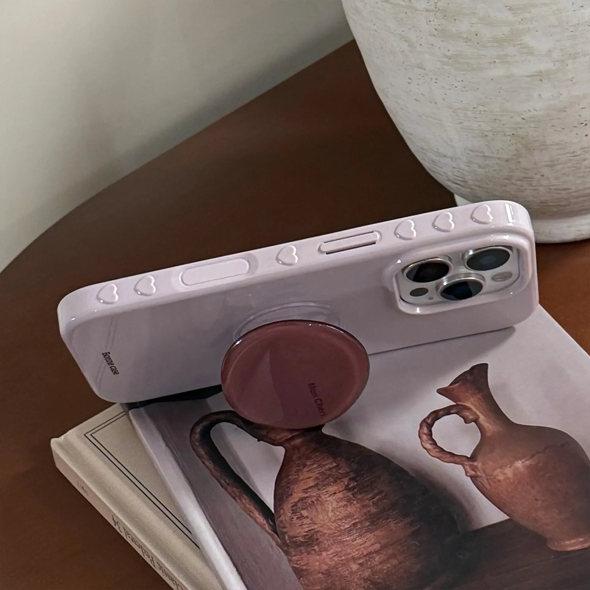 Korean Style Simple Solid Colors With Bracket Soft Phone Case For iPhone