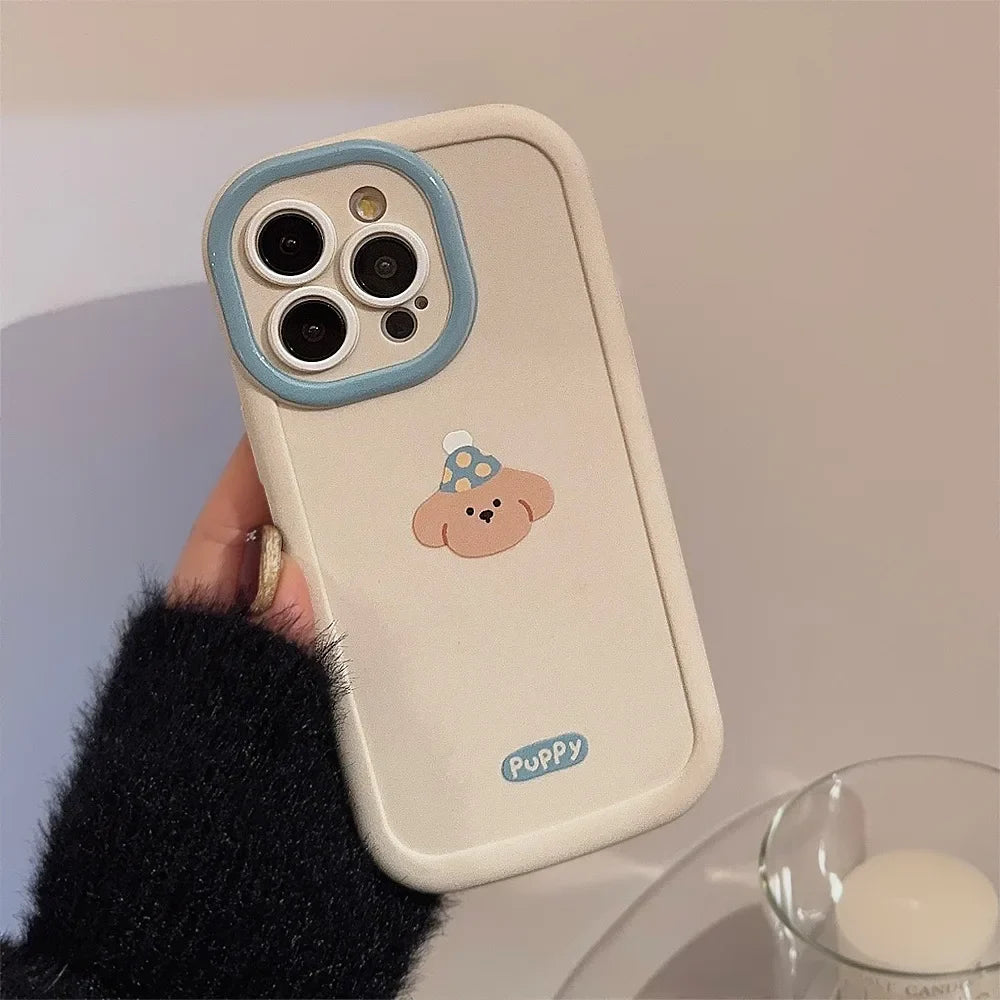 Cute Cartoon Puppy Phone Case Bear Pendant For iPhone