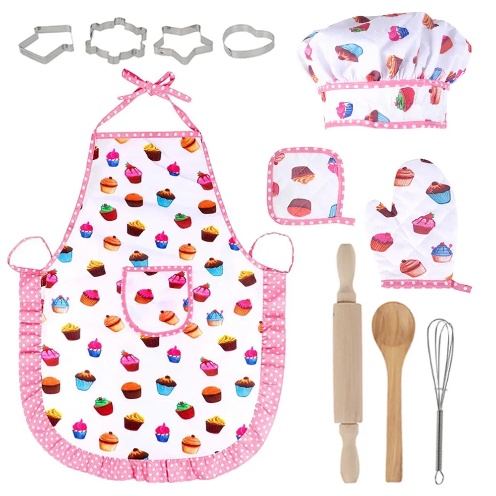 Kids Chef Costume Baking Play Set – Pretend Cooking Toys