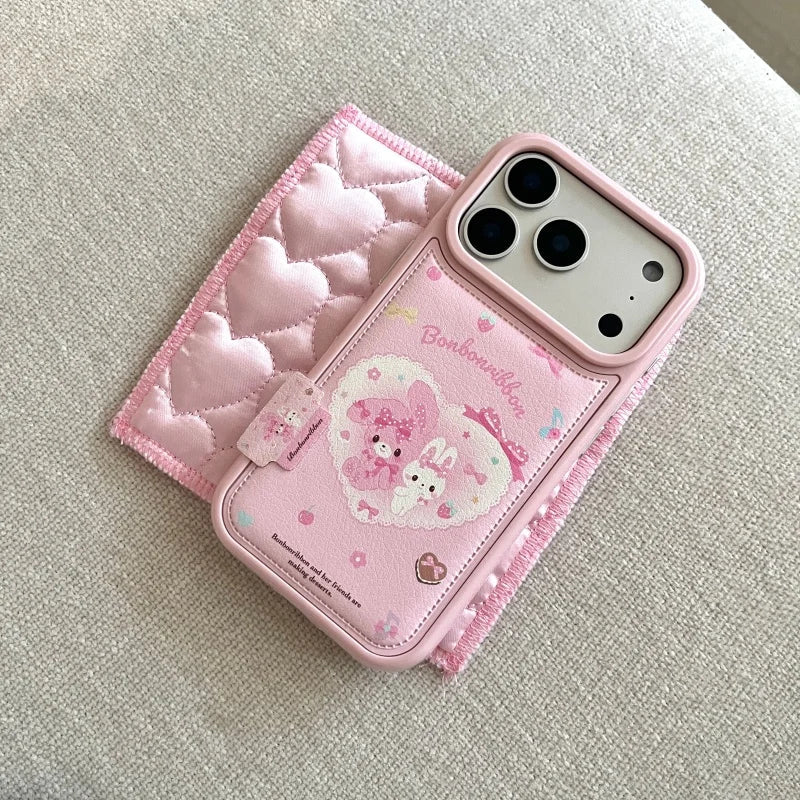 Cute Cartoon Strawberry Bow Rabbit Phone Case For iPhone