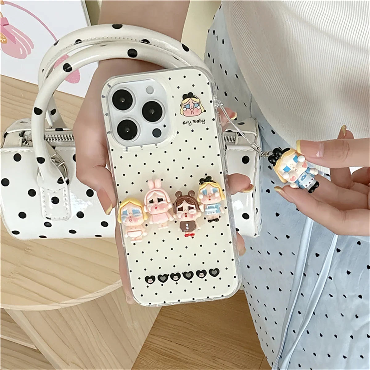 Korean Pink Plaid Pattern Cute Phone Case For iPhone