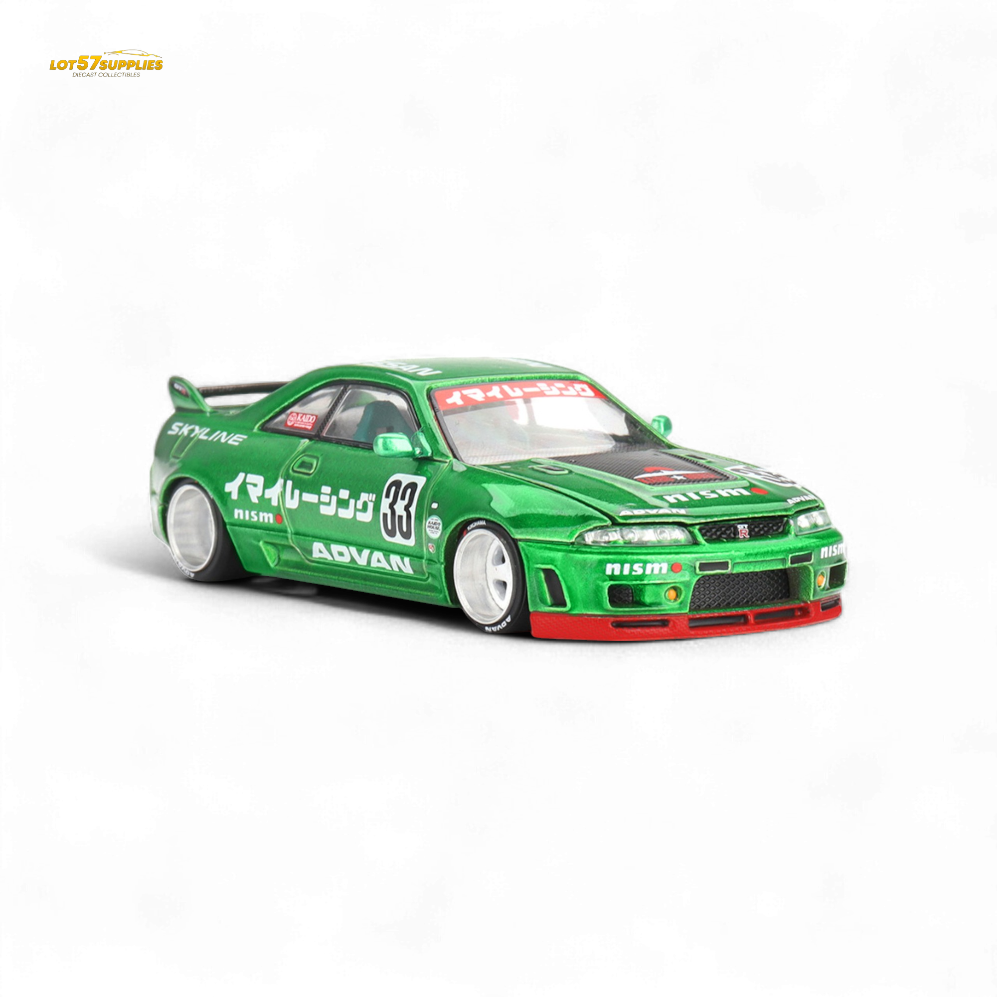 Mini GT x Kaido House Nissan Skyline GT-R R33 IMAI RACING V1 Green 1:64 KHMG150