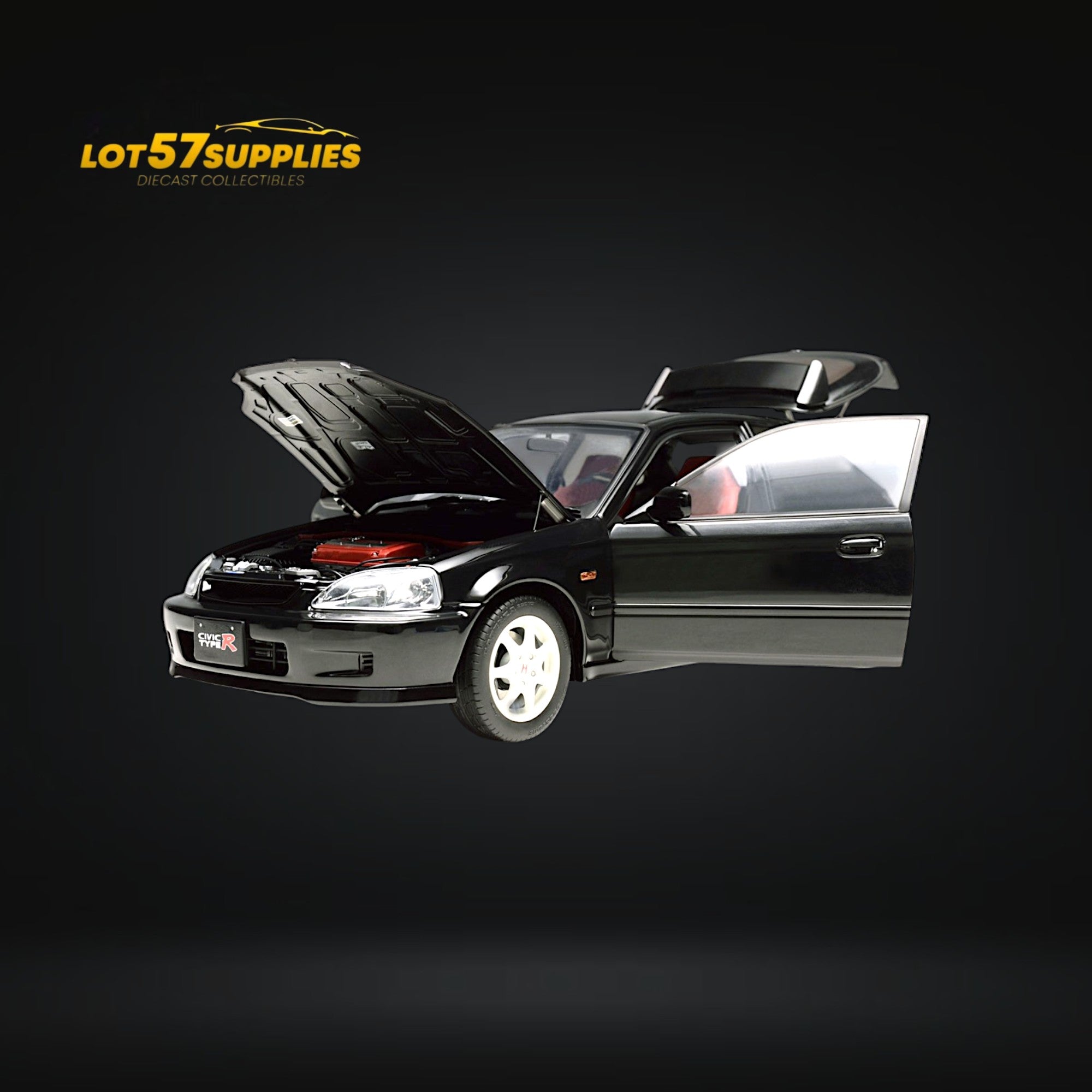 MOTORHELIX Honda Civic Type-R EK9-120 BLACK Fully Openable 1:18