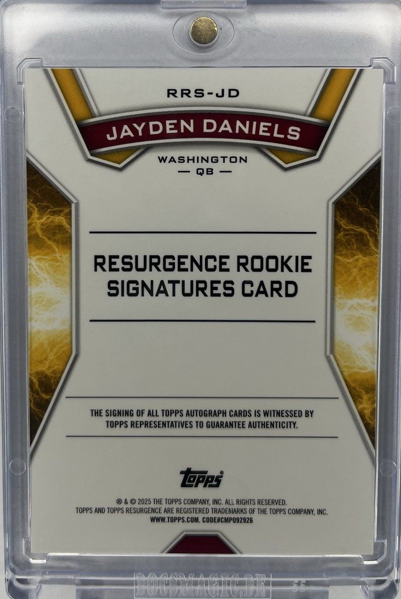 2024 Topps Resurgence Jayden Daniels #RRSJD Silver Static Auto Washington Commanders Rookie RC Football Card